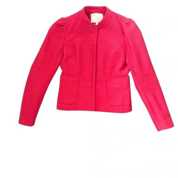 Maje Paris Abitibi Gathered Sleeve Jacket Pink Size FR 38/ US M